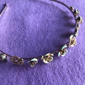 Golden Floral Gemstone Headband